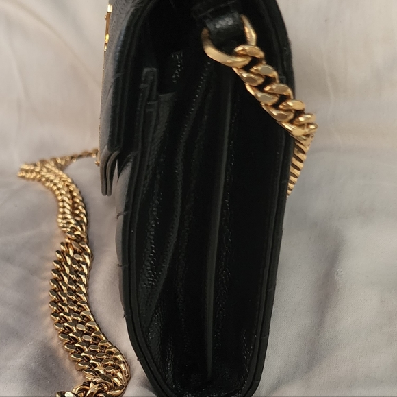 Saint LaurentMonogramme Large Grain de Poudre Wallet on Chain - Picture 5 of 6